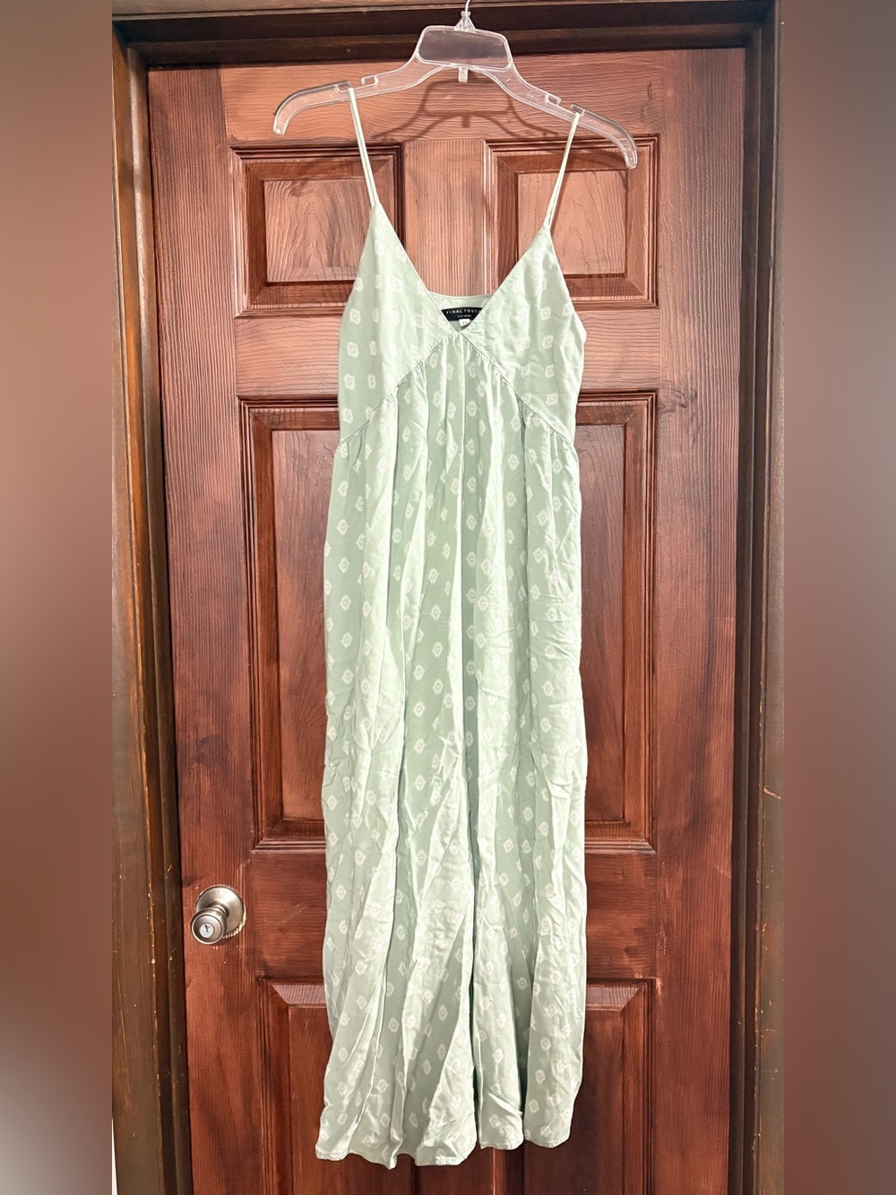 Final Touch Light Sage Maxi Dress with White Paisley